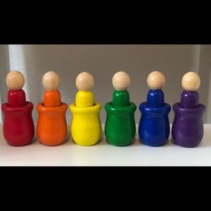 Rainbow Peg People and Pots